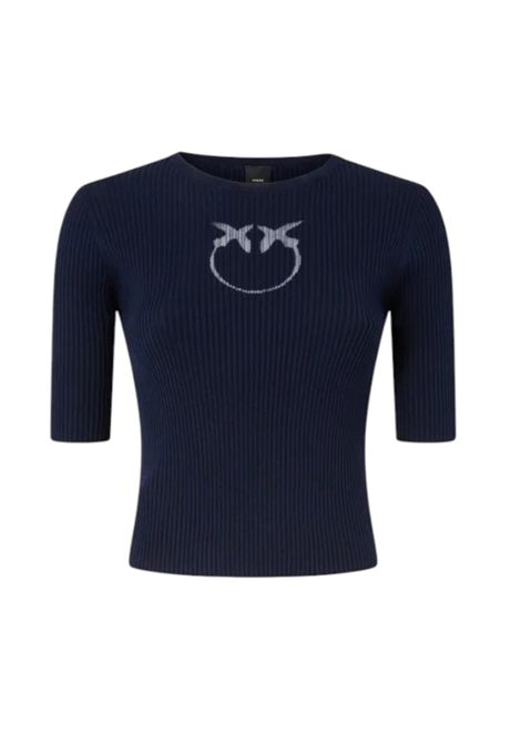 Love Birds logo rib knit in transparency PINKO | sweaters | 102017 A1KWF92